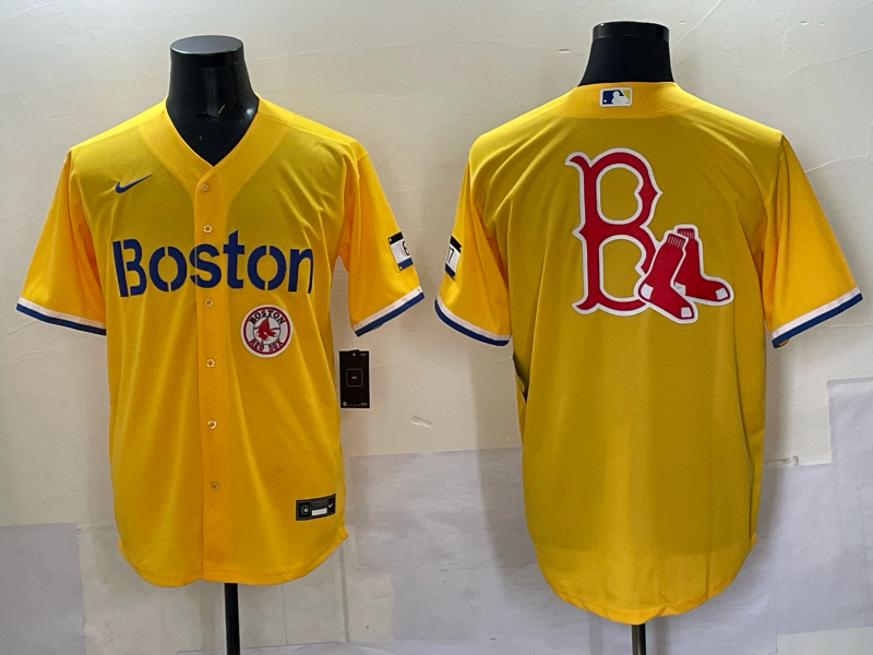 Men Boston Red Sox blank  yellow 2025 Nike MLB Jersey 04->boston red sox->MLB Jersey